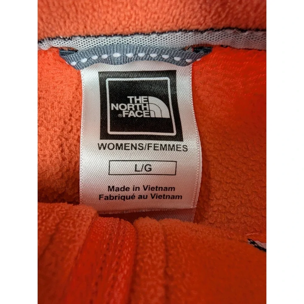 The North Face 1/4 Zip Women's L‎ Pull Over Fleece Orange Light Weight *Read